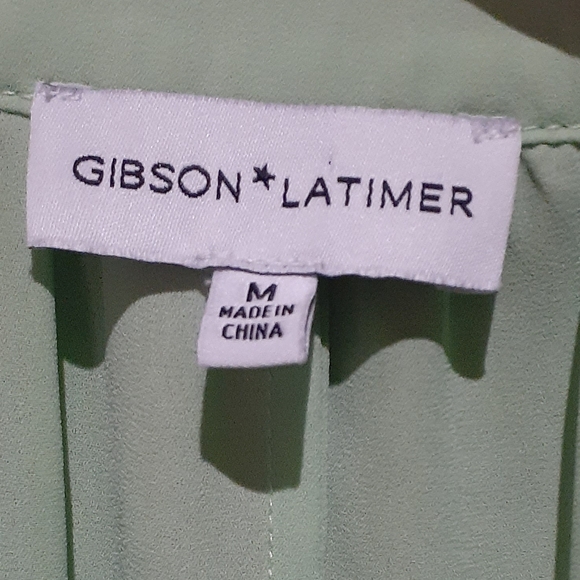 Gibson Latimer Women's Tank Blouse Green Flowy A-Line Size Medium - Picture 4 of 5